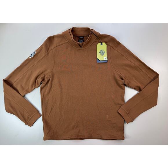 prAna Snakebite Sweatshirt XS Gender Neutral Sepia Brown Organic Cotton NWT - Picture 1 of 15